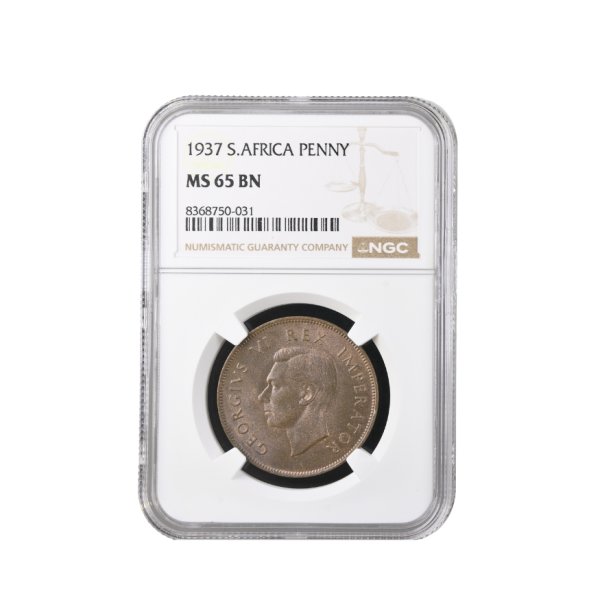 1937 South Africa Penny MS 65