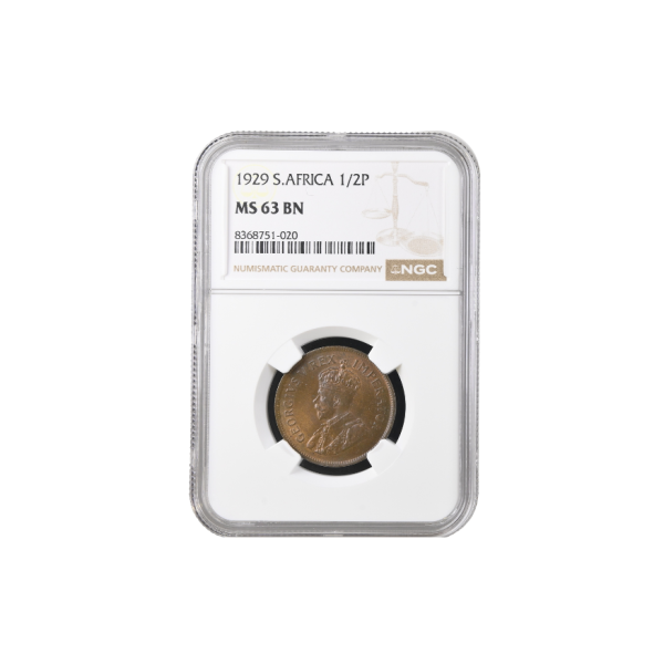 1929 South Africa 1/2P (MS 63 BN)