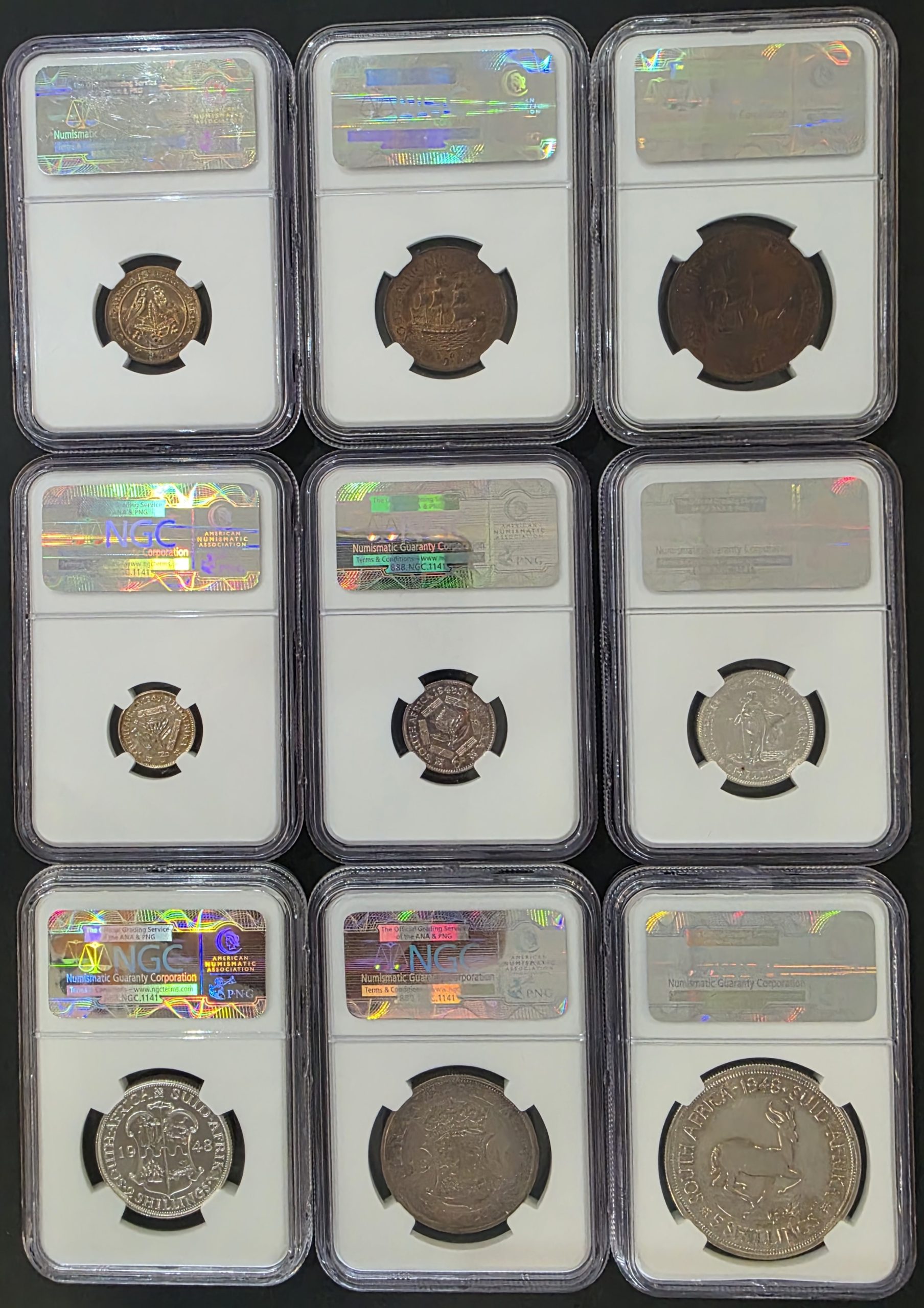 1948 South Africa Full Proof Coin Set – NGC Graded (PF 65 - PF 66) - Image 2