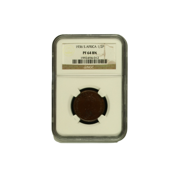1936 South African 1/2 Penny (PF 64 BN)
