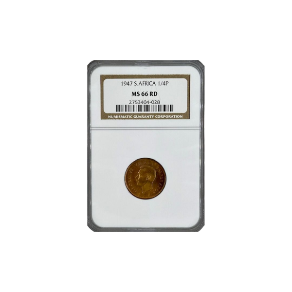 1947 South Africa 1/4 Penny (MS 66 RD) - Finest Known