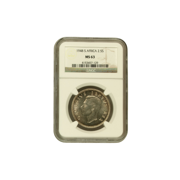 1948 South Africa 2.5 Shilling (MS 63)