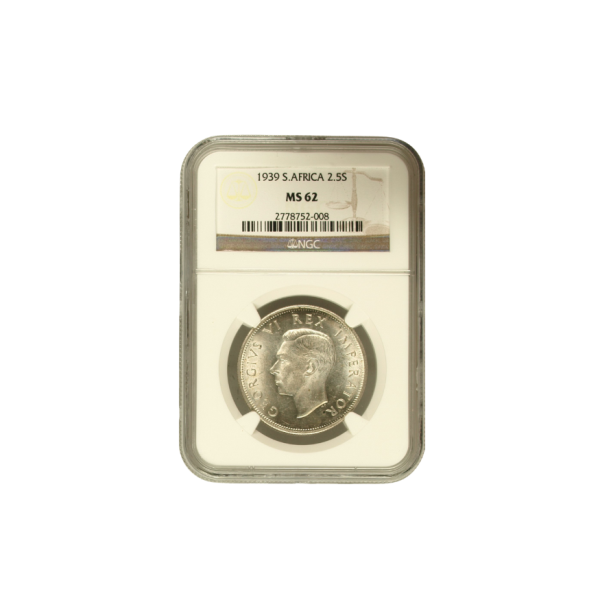 1939 South Africa 2.5 Shilling (MS 62)