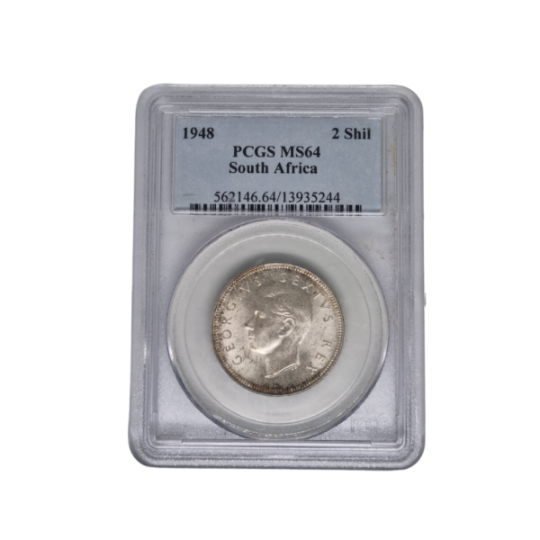 1948 South Africa 2 Shilling (PCGS MS 64)
