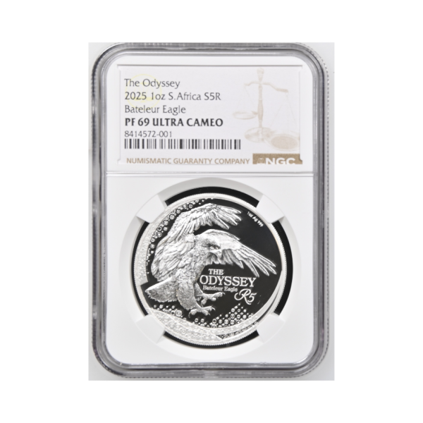 2025 South Africa 1oz The Odyssey S5R Bateleur Eagle (PF 69 Ultra Cameo)