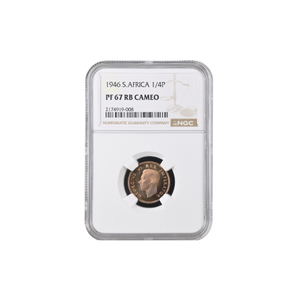 1946 South Africa 1/4 Penny (PF 67 RB Cameo) -Finest Known Standalone