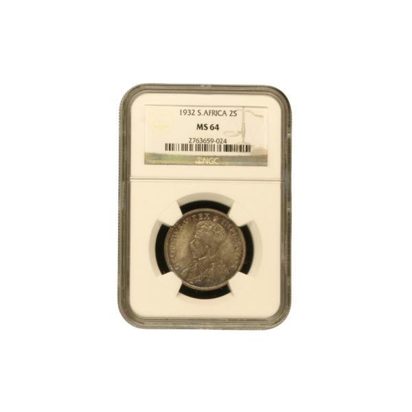1932 South Africa 2 Shilling (MS 64)