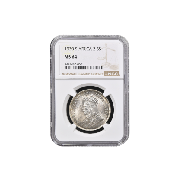 1930 South Africa 2.5 Shilling (MS 64)
