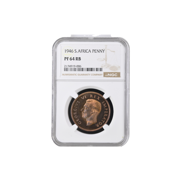 1946 South Africa 1 Penny (PF 64 RB) Mintage 150
