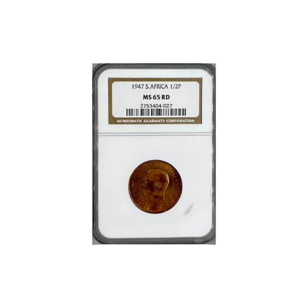 1947 South Africa 1/2 Penny (MS 65 RD) - Top Pop