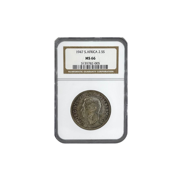 1947 South Africa 2.5 Shilling (MS 66) - Finest Known