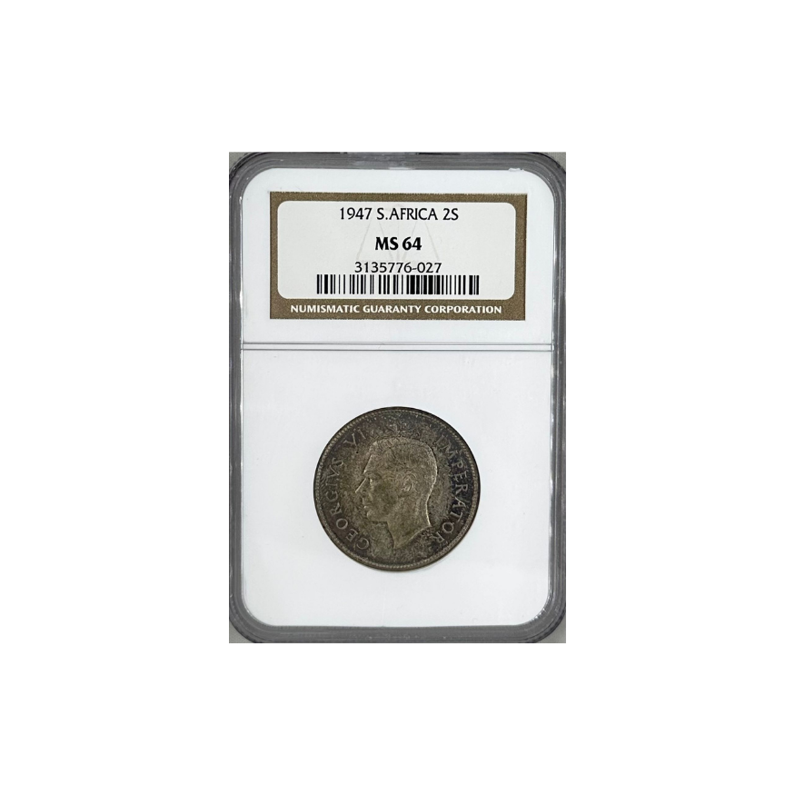 1947 South Africa 2 Shilling (MS 64)