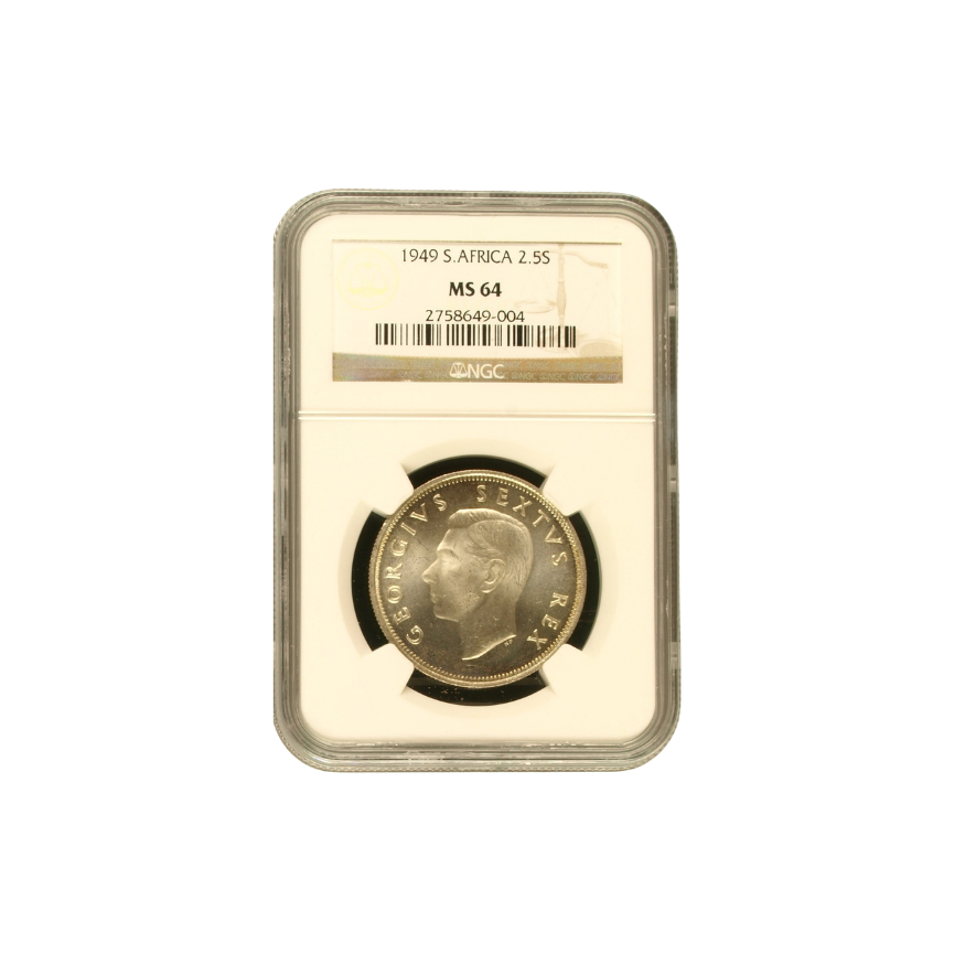 1949 South Africa 2.5 Shilling (MS 64)