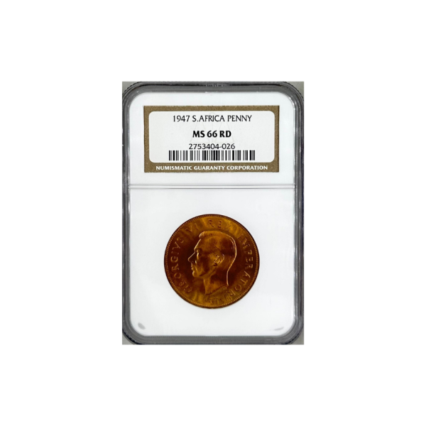 1947 South Africa Penny (MS 66 RD) - Finest Known