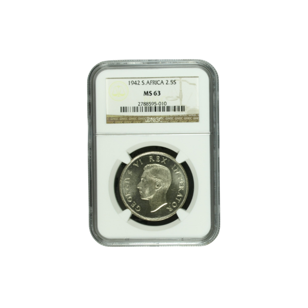 1942 South Africa 2.5 Shilling (MS 63)