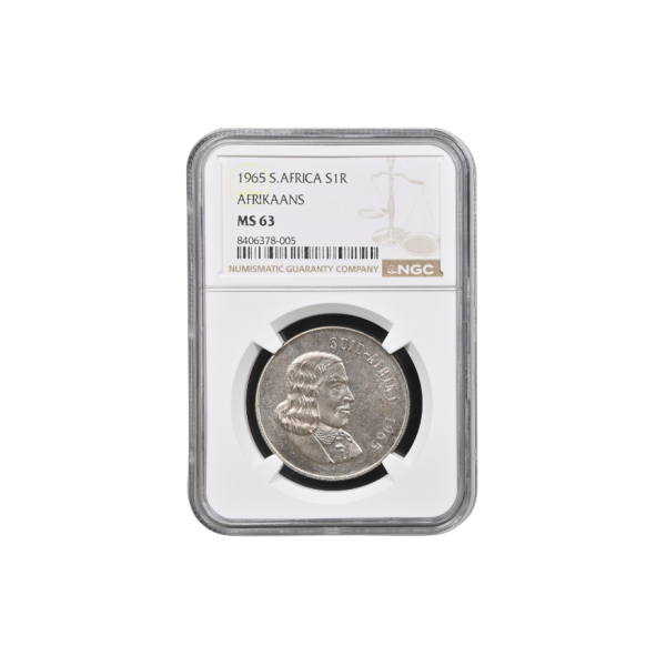 1965 South Africa Silver R1 Afrikaans (MS 63)