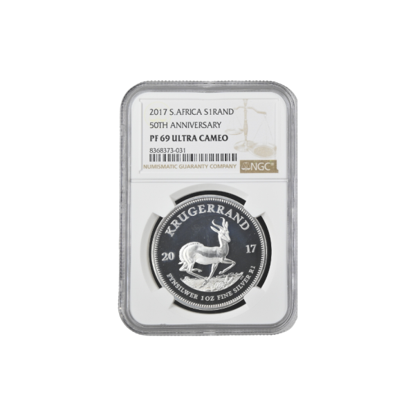 2017 South Africa Silver S1 Rand 50th Anniversary (PF 69 Ultra Cameo)