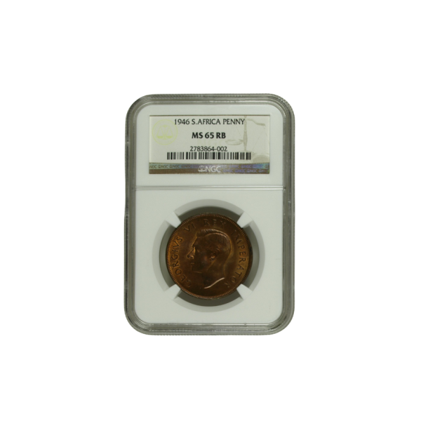 1946 South Africa Penny (MS 65 RB) - Top Pop
