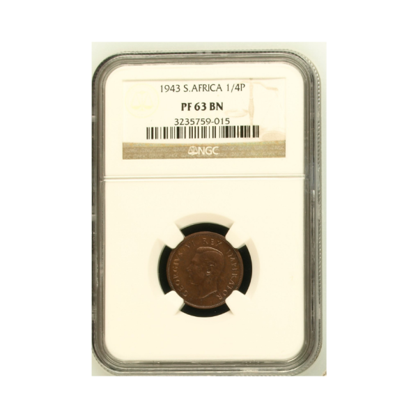 1943 South Africa 1/4 Penny (PF 63 BN)