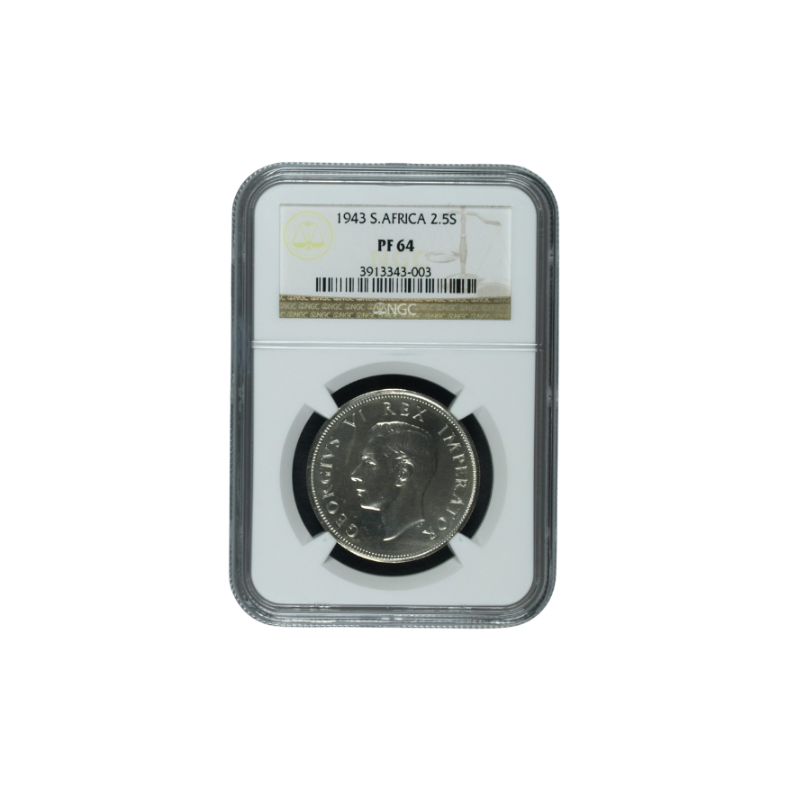 1943 South Africa 2.5 Shilling (PF 64)