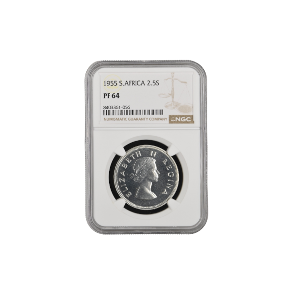 1955 South Africa 2.5 Shilling (PF 64)
