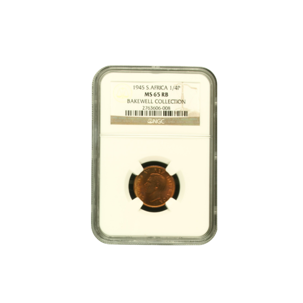 1945 South Africa 1/4 Penny (MS 65 RB) - Top Pop