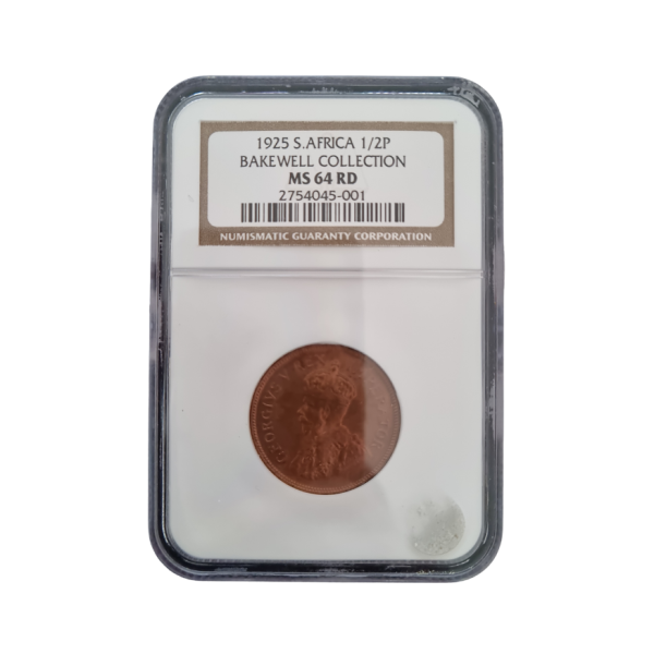 1925 South Africa 1/2 Penny (MS 64 RD) - Finest Known