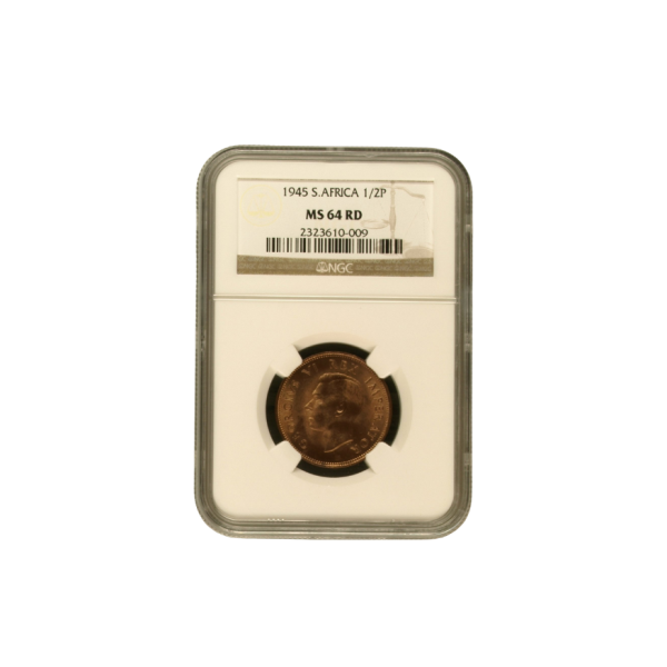 1945 South Africa  1/2 Penny (MS 64 RD) - Top Pop