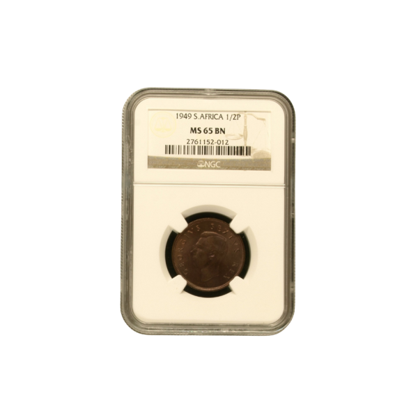 1949 South Africa 1/2 Penny (MS 65 BN) - Top Pop