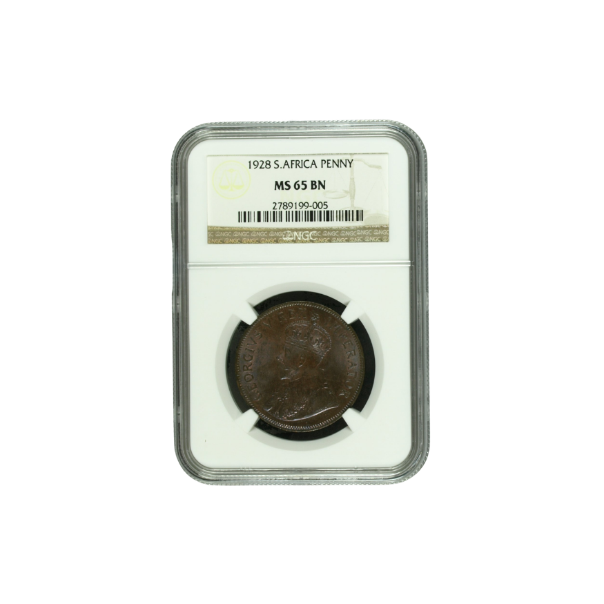1928 South Africa Penny (MS 65 BN) - Top Pop