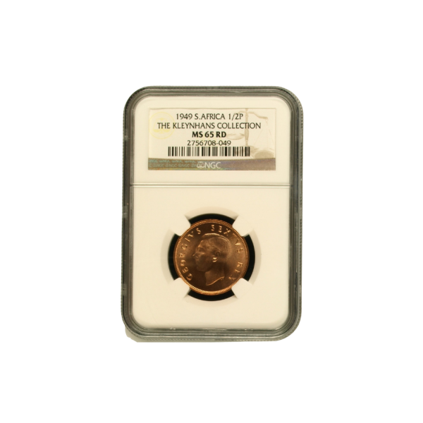1949 South Africa 1/2 Penny (MS 65 RD) - Finest Known