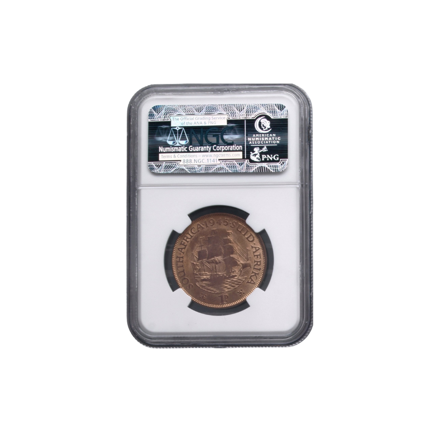 1945 South Africa Penny (MS 63 RD) - Image 2