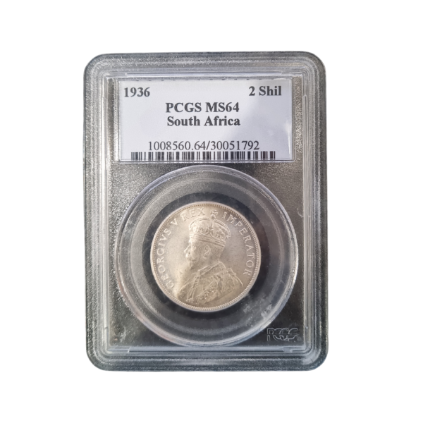1936 South Africa 2 Shilling (PCGS MS 64)