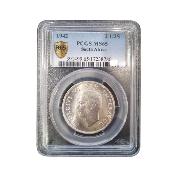 1942 South Africa 2.5 Shilling (MS 65) - Finest Known