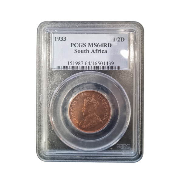 1933 South Africa 1/2 Penny (MS 64 RD) - Finest Known