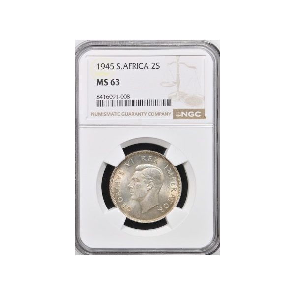 1945 South Africa 2 Shillings MS 63 NGC