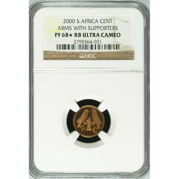 2000 South Africa 1 Cent (PF 68* RB Ultra Cameo) NGC. Finest Known Stand Alone