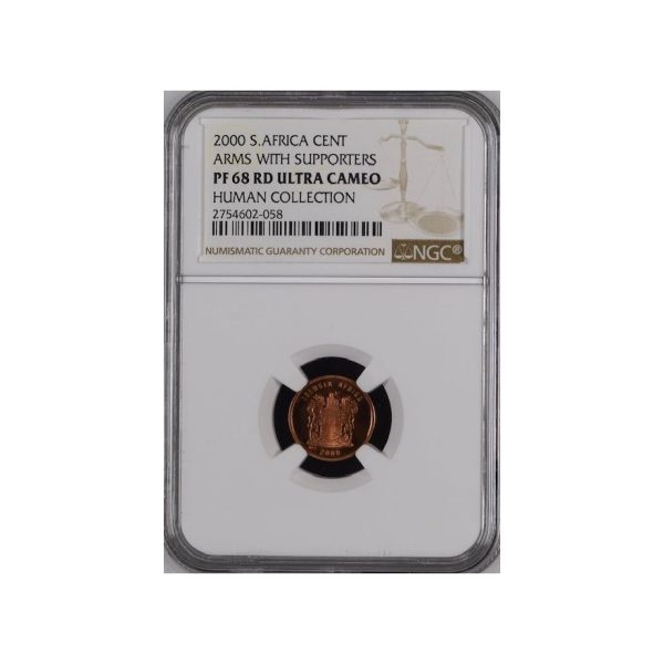 2000 South Africa 1 Cent (PF 68 RD Ultra Cameo) NGC. Finest Known