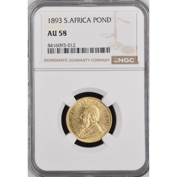 1893 ZAR Gold Pond AU 58 NGC