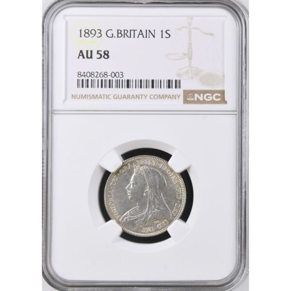 1893 Great Britain 1 Shilling AU 58 NGC