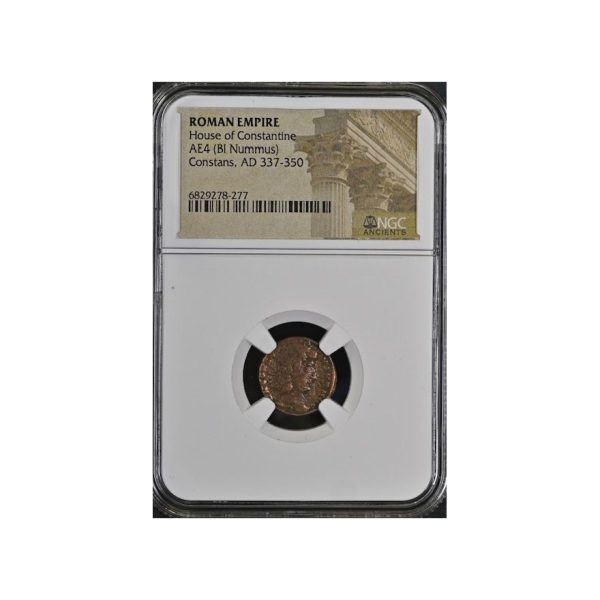 Roman Empire: House of Constantine AE4 (BI Nummus) Constans, AD 337-350 NGC Ancients