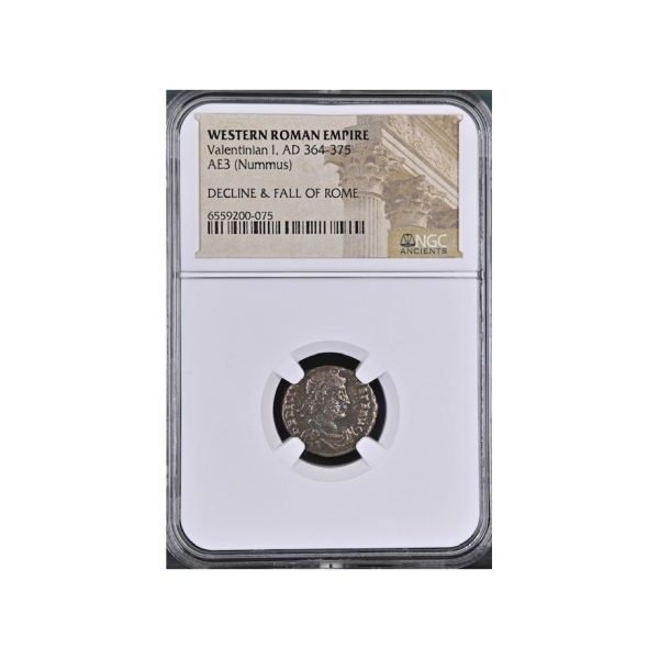 Western Roman Empire: Valentinian I, AD 364-375 AE3 (Nummus) Decline & Fall of Rome NGC Ancients