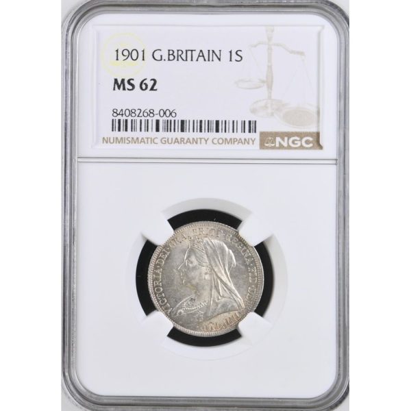 1901 Great Britain 1 Shilling MS 62 NGC