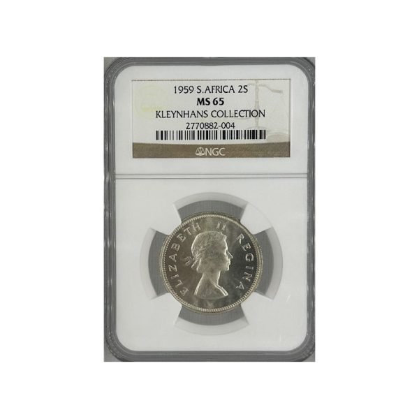 1959 South Africa 2 Shillings MS 65 NGC. Finest Known