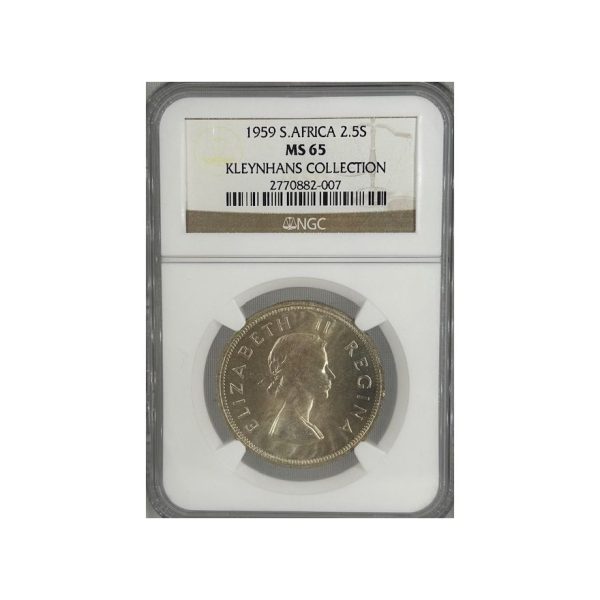 1959 South Africa 2.5 Shillings MS 65 NGC. Finest Known