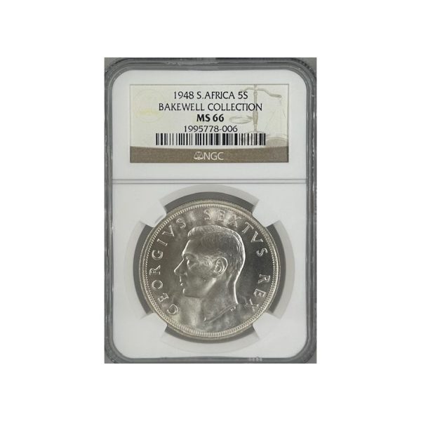 1948 South Africa 5 Shillings MS 66 NGC