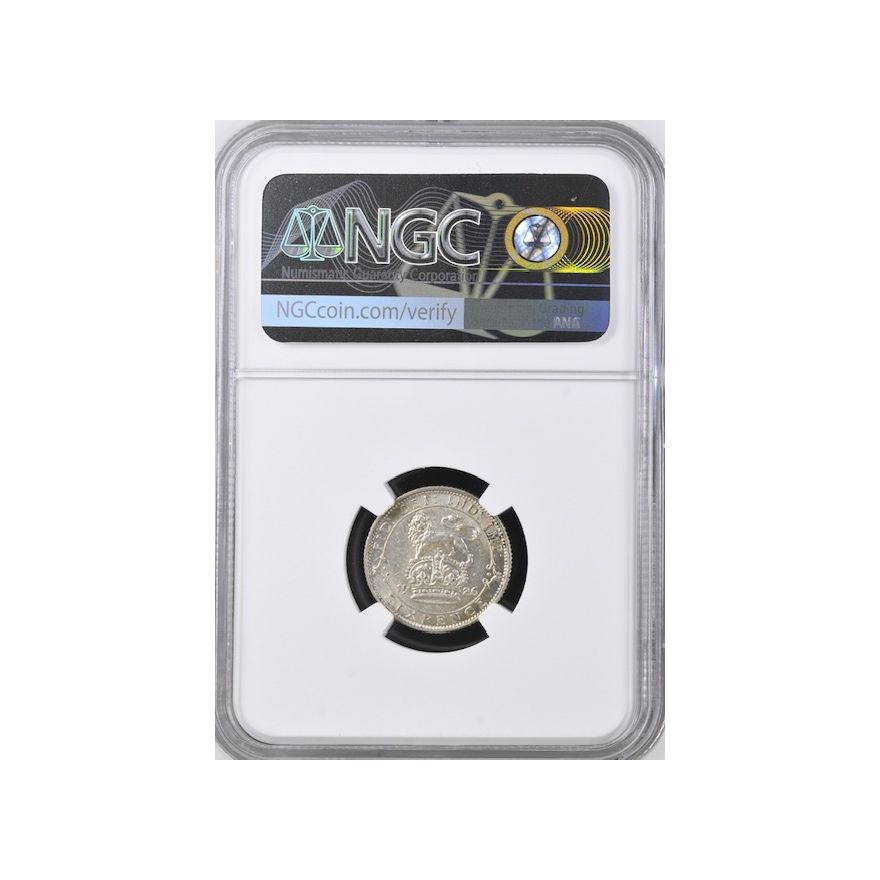 1926 Great Britain 6 Pence Modified Bust AU 58 NGC - Image 2