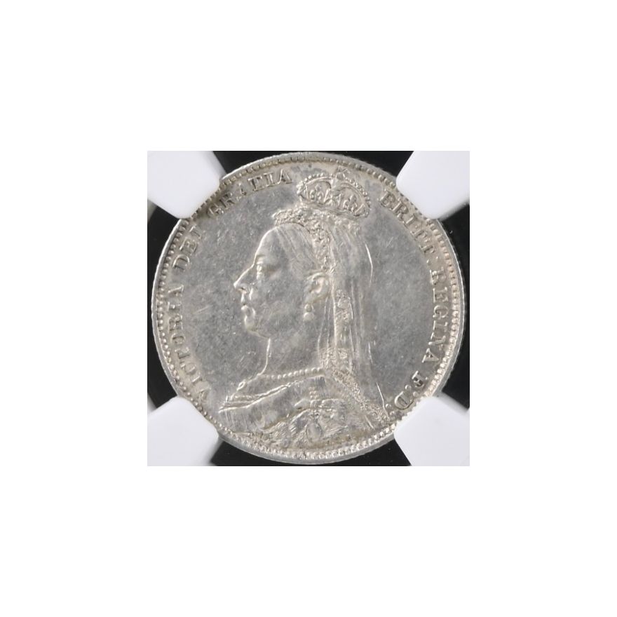 1890 Great Britain 1 Shilling AU 53 NGC - Image 3
