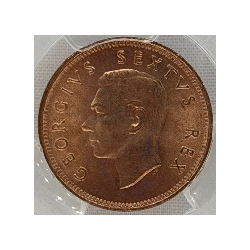 1948 South Africa 1/4 Penny MS 66 RD PCGS. Finest Known Stand Alone - Image 4