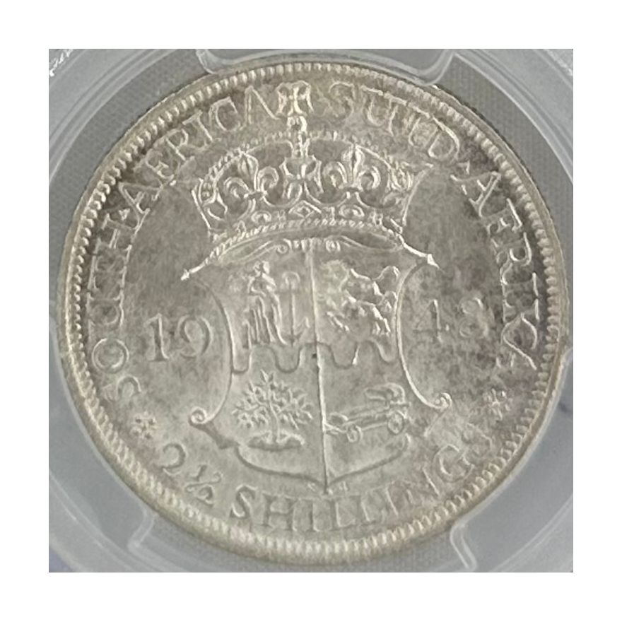 1948 South Africa 2.5 Shillings MS 65 PCGS. Finest Known - Image 4